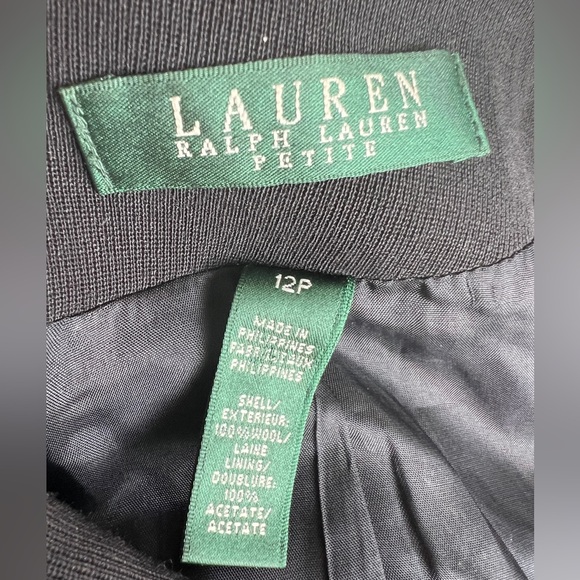 VTG- RALPH LAUREN Black 100% Wool Gold Button Crest Crown Patch Blazer Sz 12P - Picture 12 of 15